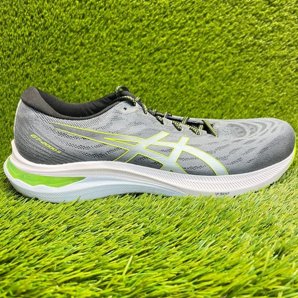 Asics GT-2000 11 Mens Size 13 Gray Green White Athletic Running Shoes Sneakers